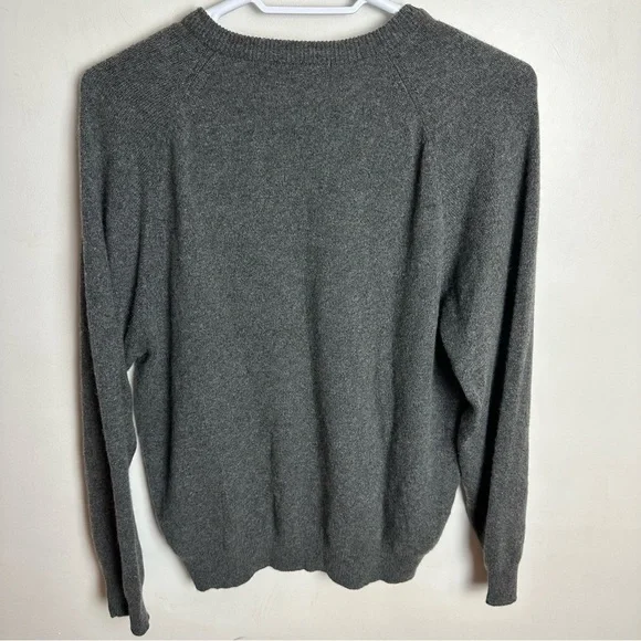 Alexander Julian Colours 100% Cashmere V-neck Sweater Men's Size Large Gray Grey - Picture 2 of 8